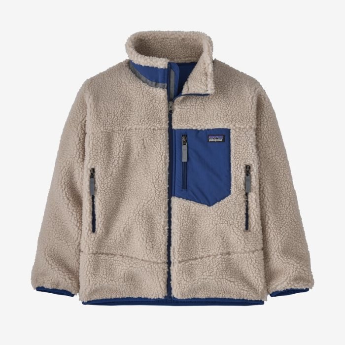 bagage Benign Træ Nye Patagonia Jakke - Retro-X® Fleece Jacket Barn Beige Blå